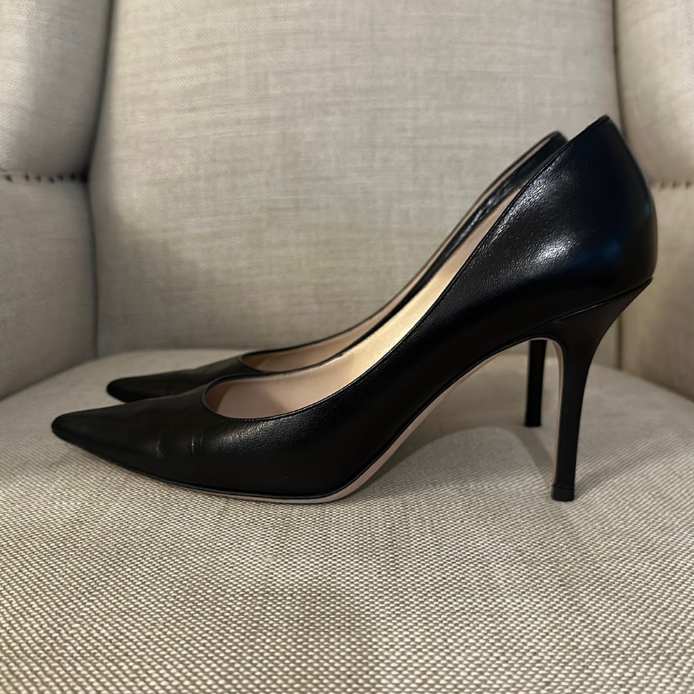 Jimmy Choo Black Leather Pumps Size 38.5